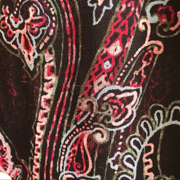 🛍️ 3/$20 BCBGeneration Pink / Maroon Paisley Lace Yoke High Neck Romper Sz Small - Picture 13 of 13